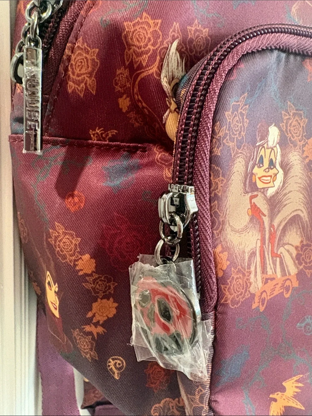 Ju-Ju-Be Plum Disney Villains Mini Backpack with Multicolor Print